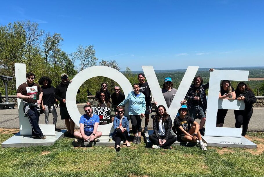 The marketing team at a team event